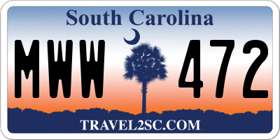 SC license plate MWW472