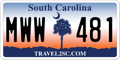 SC license plate MWW481