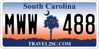 SC license plate MWW488