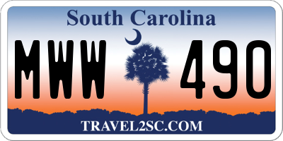 SC license plate MWW490