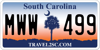 SC license plate MWW499
