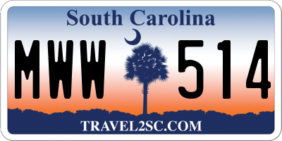 SC license plate MWW514