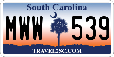 SC license plate MWW539