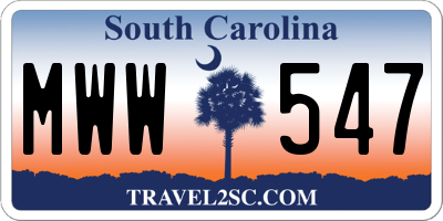 SC license plate MWW547
