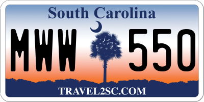 SC license plate MWW550