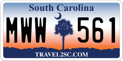 SC license plate MWW561