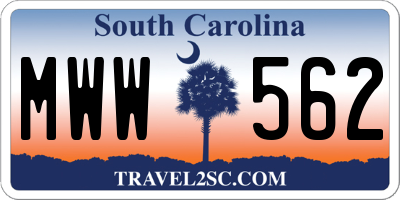 SC license plate MWW562