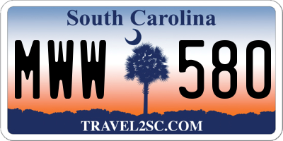 SC license plate MWW580