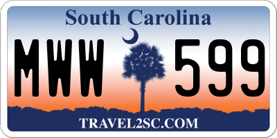 SC license plate MWW599