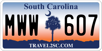 SC license plate MWW607