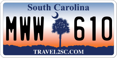 SC license plate MWW610