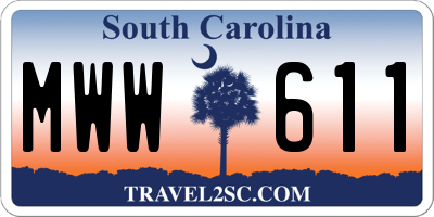 SC license plate MWW611