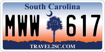 SC license plate MWW617