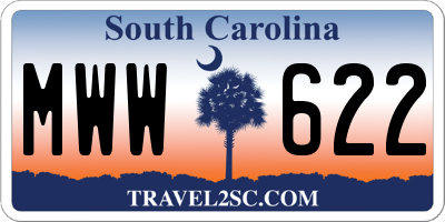 SC license plate MWW622