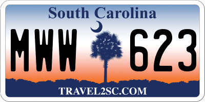 SC license plate MWW623