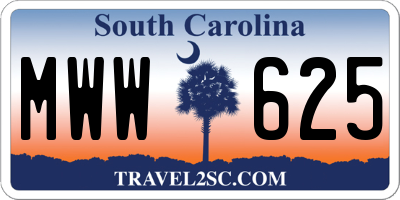 SC license plate MWW625