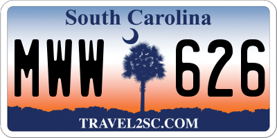SC license plate MWW626