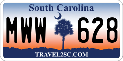 SC license plate MWW628