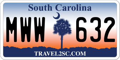 SC license plate MWW632