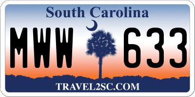 SC license plate MWW633