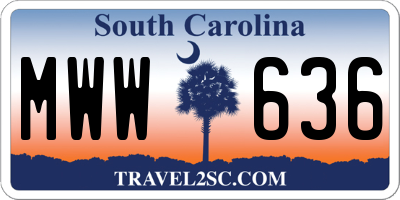 SC license plate MWW636