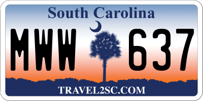 SC license plate MWW637