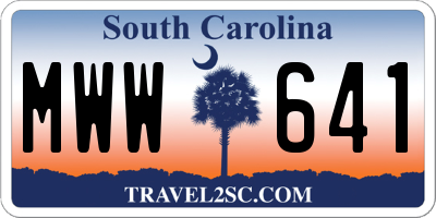 SC license plate MWW641