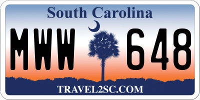 SC license plate MWW648