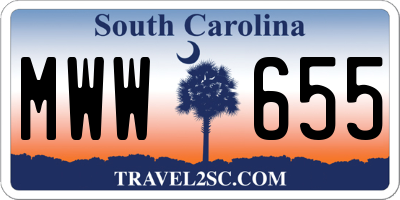 SC license plate MWW655
