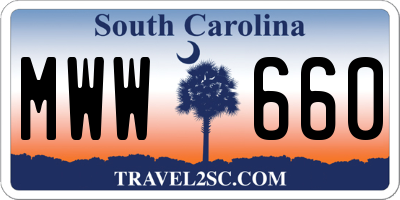 SC license plate MWW660