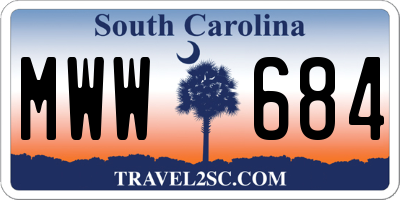 SC license plate MWW684