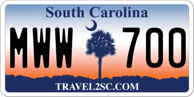 SC license plate MWW700