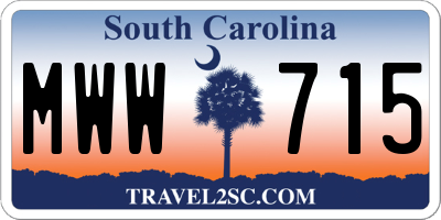 SC license plate MWW715