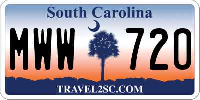 SC license plate MWW720