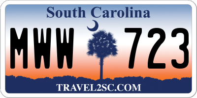 SC license plate MWW723