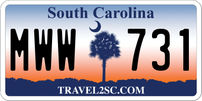 SC license plate MWW731
