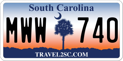 SC license plate MWW740