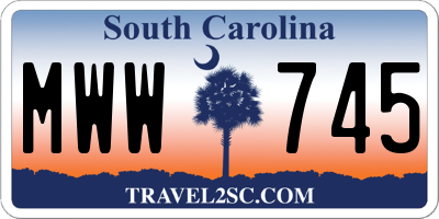 SC license plate MWW745