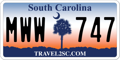 SC license plate MWW747