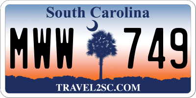 SC license plate MWW749