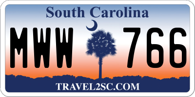 SC license plate MWW766