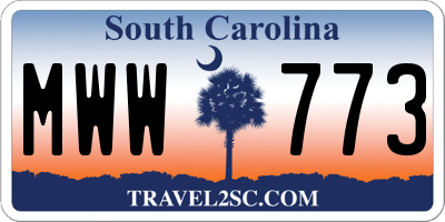 SC license plate MWW773