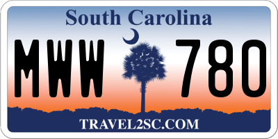 SC license plate MWW780