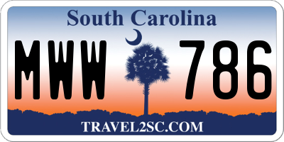 SC license plate MWW786