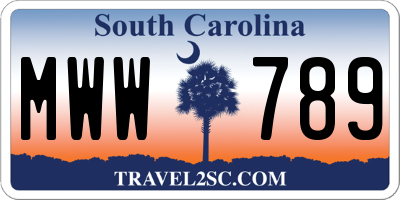 SC license plate MWW789