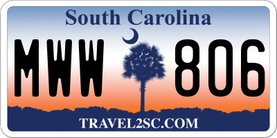 SC license plate MWW806