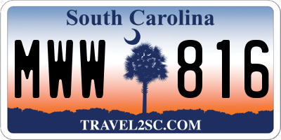 SC license plate MWW816