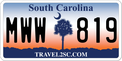 SC license plate MWW819