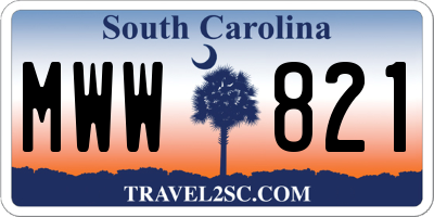 SC license plate MWW821