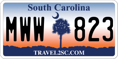 SC license plate MWW823